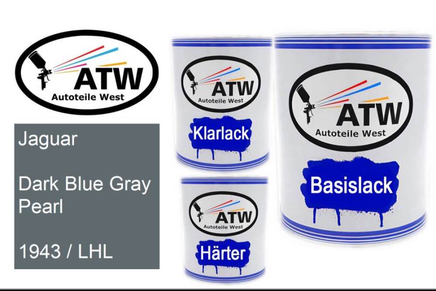 Jaguar, Dark Blue Gray Pearl, 1943 / LHL: 1L Lackdose + 1L Klarlack + 500ml Härter - Set, von ATW Autoteile West.